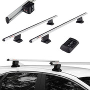Srebrne Aluminiowe Belki dachowe do Peugeot 607 4d (2000-2009) RIDIGO GLIDER